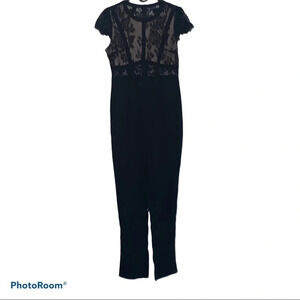 Boohoo lace top  cap sleeves jumpsuit Sz 8